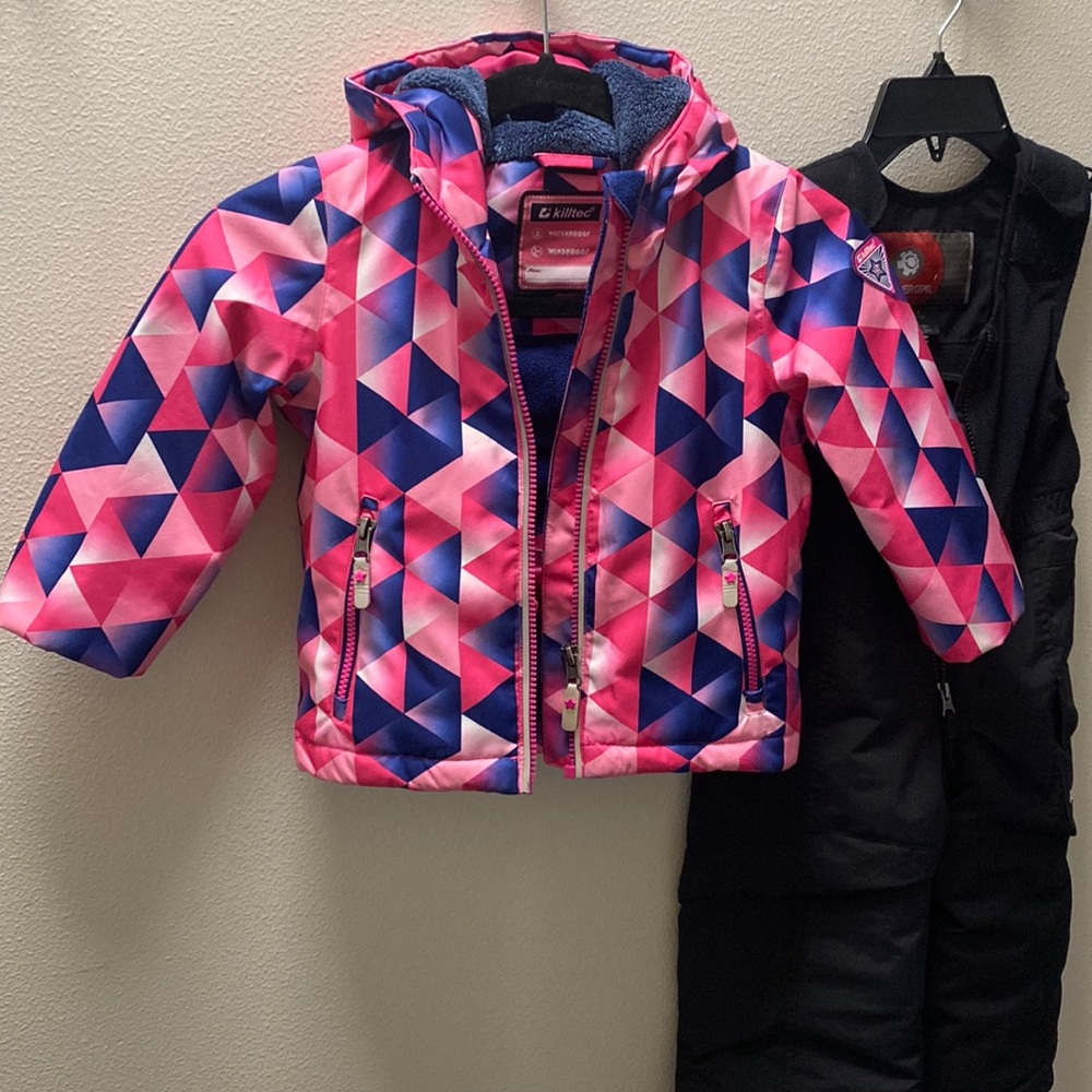 Killtec Kids Pink and Blue Geometric Ski Jacket